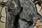 Septarian Dragon Egg Geode - Black Crystals #177425-4